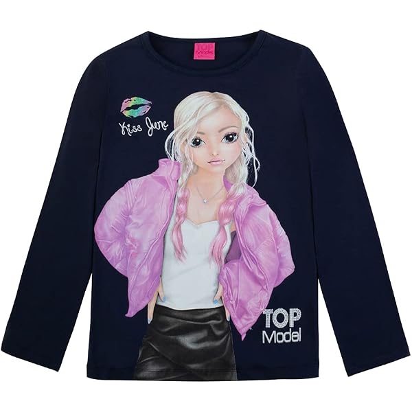 Top Model Mädchen Langarmshirt Mit Jill – Blau, Größe 164 (ca. 14 Jahre)