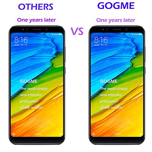 Pellicola Vetro Temperato Xiaomi Redmi 5 Plus,0.33mm 9H 2.5D Pellicola Protettiva Ultra Chiara, GOGME[Serie protezione schermo] [2 Pack] Resistente ai Urti in dello proteggi Schermo,La protezione piÃ¹ semplice ed efficace dello schermo. nero
