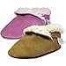 Soft suede baby slippers for girls by Dotty Fish with Suede Soles. Pink 12-18 Months