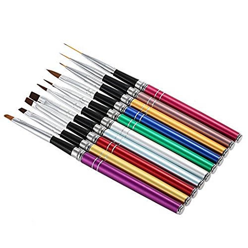 Anself 10-teilig Nagel Pinsel Set für UV-Gel- und Acrylfingernägel - 6