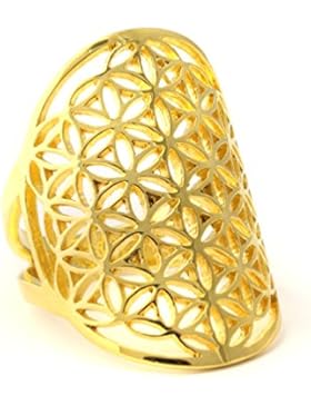 vergoldeter Silberring - Lebensblume