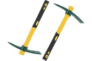 KEILEOHO 2 st 38 cm (15 tum) plektrum mattock hacka med handtag, trädgårdsmatta för trädgårdsarbete, plantering camping