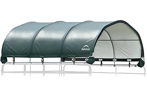 ShelterLogic Folien Weidezelt Überdachung ohne Stahlgestell | Grün | 370x370x170 cm