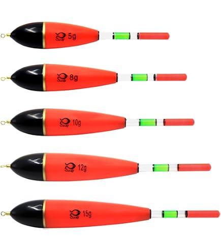Set 5 Galleggianti Luminescenti Per Pesca Notturna – 5g/8g/10g/12g/15g In Schiuma EVA