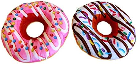 Huggables 2 x Mini Donut Cushions - Size 20cm / 8Inch - 2 assorted styles, receive both. Ideal Gift Or Large Party Bag Filler / Pinata Prize