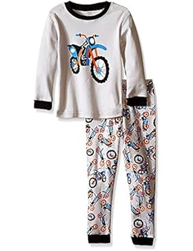 Elowel Kinder Jungen 92-128 Zweiteilger Schlafanzug Motorrad 100% Baumwolle 128/8 Jahre