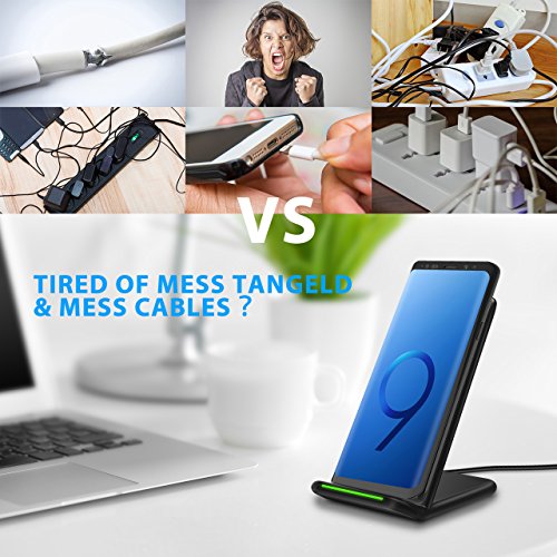 Holife  cargador inal  mbrico  cargador inal  mbrico  cargador sin cables de 10  W  soporte de carga r  pido inal  mbrico   Quick Charger   para S9 S9  Plus S8 S8 S7  Edge S6  Edge   Note 5 8  iPhone8 8  Plus X