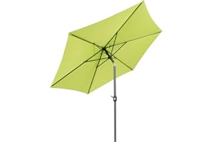 LINDER EXCLUSIV Sonnenschirm Ø 3m mit Knick knickbar mit Kurbel Schirm Gartenschirm 4 Farben (Lime-grün)