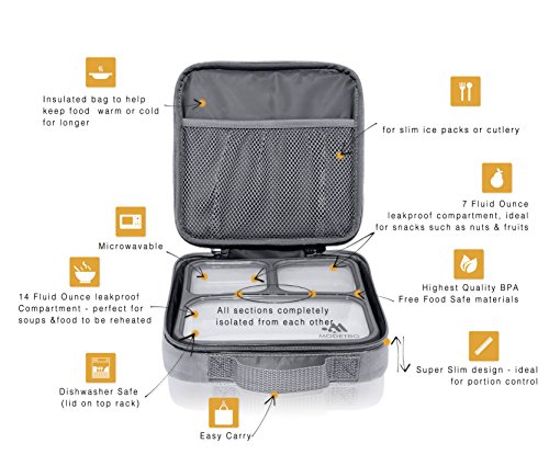 Bento Lunchbox mit Tragetasche | garantiert auslaufsicher und geruchsdicht | BPA frei - 2