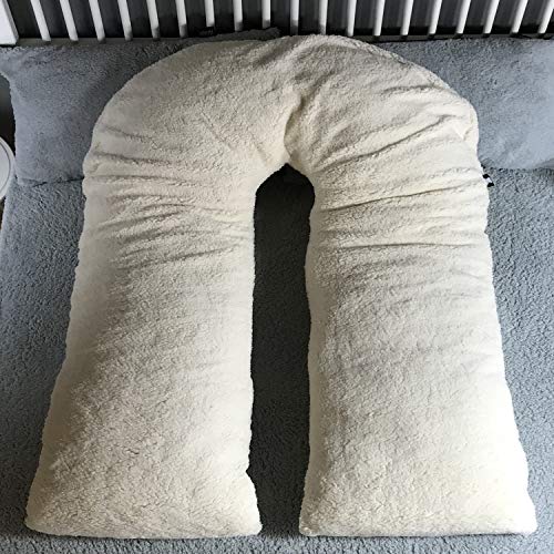 Adam Home Teddy Bear Polaire Doux Chaud Cozy Forme U Corps Complet Taie d'oreiller Couverture Grossesse Maternité Soutien Dos Cuddle Allaitement Coussins Allaitement 12Ft