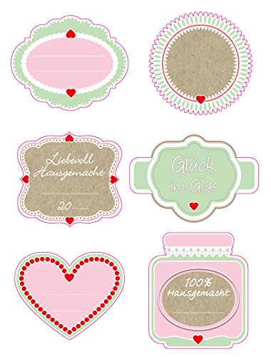 Dr. Oetker Etiketten, Siegel zum Aufkleben und Dekorieren, Einmachetiketten zum Beschriften - rückstandsfreies Ablösen (Motive: 6), Menge: 24 Stück