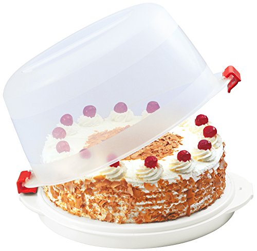 Dr. Oetker Kuchenbox, Party- und Tortenbutler mit Tragehenkel und Fach für Kühlakkus, runder Kuchenbehälter mit Servierboden (Kuchentransportbox: Ø 38,5×19 cm), Menge: 1 Stück - 3