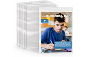 ORGANIZABEL 15x couvertures de livres DIN A4 transparentes pour protéger livres, cahiers et documents scolaires