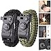 Produktbild YOUTU 16-in-1 Paracord Survival Armband Maximale Tragfähigkeit 250kg, mit Multitool, Feuerstein, Angelschnur + Angelhaken, Kompass, Signalpfeife, Messer, Thermometer, Pack of 2