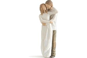 Syfunlv Romantische Paar Statue,Paar Umarmungs Kuss Figuren,23cm,Hochzeitstag Skulpturen für Frauen und Männer,Paar Skulptur Harz Home Desktop Ornament,für Ihre Frauen Freundin Paare (braun)