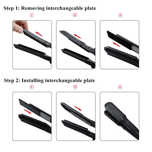 Haarglätter,Ausear 4 in 1 Keramik Turmalin Flat Iron, Vibrastrait Ceramic Ionic Haarglätter, Digitalanzeige , Dual Voltage 110-240V, 1.5inch - 3