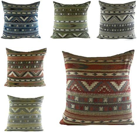 Homestreet Evans Lichfield Arizona Stripe Cushion 50cm Square Filled Quality Cushions Made in UK (Gold)