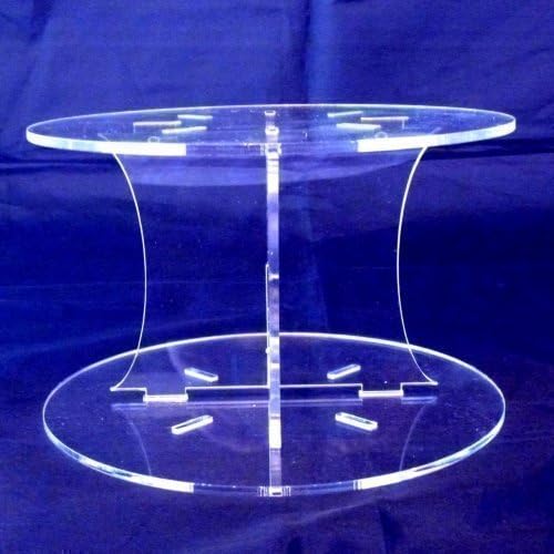 Plain Acrylic Round Cake Pillars Wedding & Party Cake Separators/Stands 20cm - 18cm (8inch - 7inch). Height 10cm (4inch)