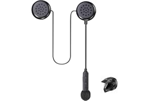 Khptop Casco Moto Bluetooth Cuffia,Bluetooth 5.0,Impermeabile,Controllo Musicale Cuffia Sportiva,80 ore di riproduzione di Alta Qualità del Auricolare Ultra Sottile Ciclismo/Sci/Equitazione