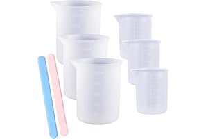 YRIHJIXQ 8Pezzi Set di misurini in silicone per resina epossidica 3x250ml 3x100ml tazze in silicone per stampi di colata in resina epossidica