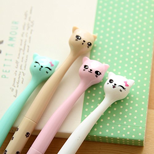 KAIKSO-IN 2pcs Kreatives Briefpapier niedlichen Cartoon-Katze schwarze Gel-Pen Pen - 2