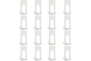 Anhow Metalowa Podpórka na Książki, 8 Para Antypoślizgowe Podpórki na Książki Dekoracyjne Stopery do Książek Wzornictwo na Biurko, do Jako Dekoracji Domu, Prezent dla Studentów - Biały