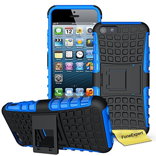 Preisvergleich Produktbild iPhone 5C Handy Tasche, FoneExpert® Hülle Abdeckung Cover schutzhülle Tough Strong Rugged Shock Proof Heavy Duty Case für Apple iPhone 5C + Displayschutzfolie (Blau)