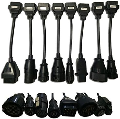 8X Adapter OBD2 TCS Cables Pro Truck Diagnostic Scanner For AUTOCOM CDP (black)