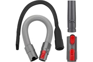 BUZIFU Accessori Aspirapolvere Compatibile con Dyson V7 V8 V10 V11 V12 V15, 1 Tubo Flessibile Estensibile+ 1 Bocchetta a Lancia Flessibile+ 2 Connettore Tubo di Ricambio, per la Pulizia di Angoli