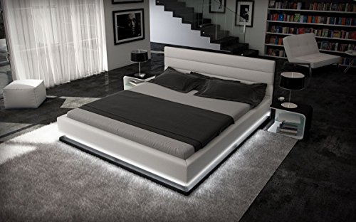 Sofa Dreams Wasserbett Moonlight Weiss-schwarz mit sämtlicher Technik und Matratze 180 x 200 cm - 200 x 200 cm - 200 x 220 cm