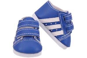 Aeromdale Doll Shoes Striped Sneakers Casual Lazy Shoes for 18 Inch American Doll Girl 17 Inch Doll Blue 1 Pair