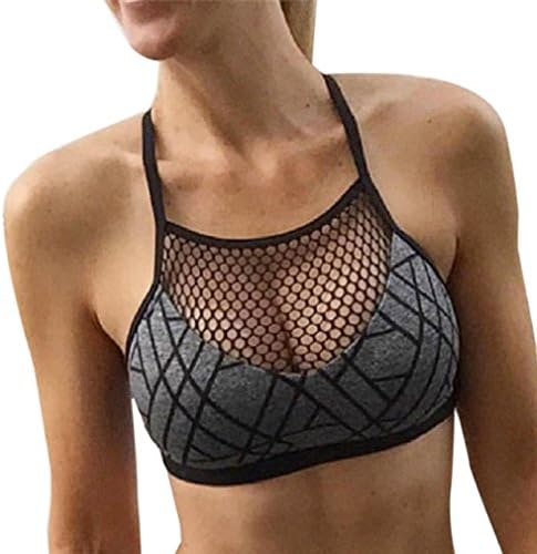 Sonnena Sport Bras Hot Sale! Women Sport Bra Ladies Sport Gym Yoga Workout Bra Running Tops Vest Tank Tops Impact Support Active Workout Gym Vest Gymwear (L, Gray)