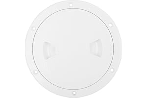 X AUTOHAUX 4" Boat White Circular Inspection Hatch Deck with Detachable Cover