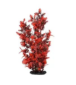 CNZ Aquarium Decor Fish Tank Decoration Ornament Artificial Plastic Plant Red