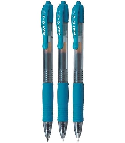 Pilot G2 07 Lot de 3 stylos à bille à encre gel rétractable, pointe
