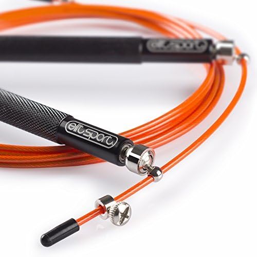 ELIT SPORT ALUPRO High Speed Skipping Aluminium Grips Very Lightweight and Comfortable. Steel Cable 2.5 mm. High Quality Metal Ball Bearings . Super Fast Ideal for Crossfit MMA Boxing Fitness Double Unders. Professional Skipping Rope Premium Quality (SILVER)