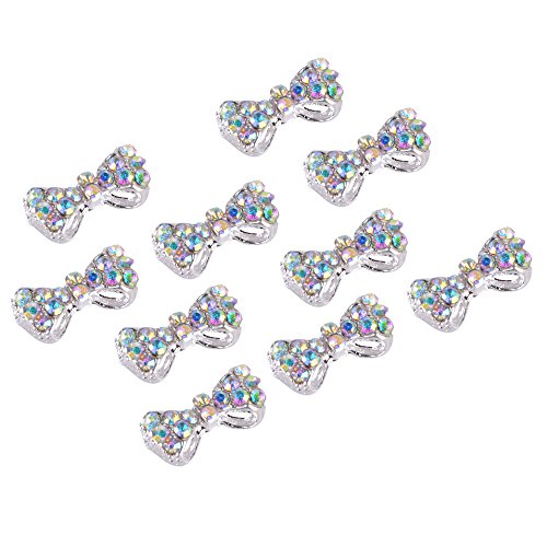 10Pcs 3D Nail Art Tips Glitters Decorations,Butterfly Knot Style