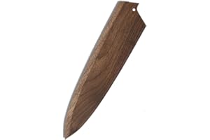 Aibote Fatti a mano in legno di noce nero naturale giapponese gyuto chef coltelli guaina magnetica custodia porta coltello protezione copertura in legno (A,8")