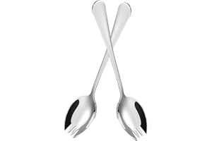 SOLVAYNE 2 Pcs Stainless Steel Sporks – Long Handled Multi-Use Sporks for Outdoor Camping, Picnics, and Everyday Meals