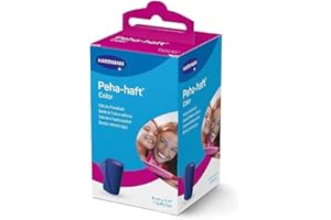 MOLICARE Peha-haft Color - Bande De Fixation Cohésive De Couleur Bleue - Facile à Poser - N'Adhère Pas À La Peau - Laisse Respirer La Peau - 8 cm x 4 m - 1 Unité