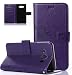 Produktbild EMAXELERS Samsung Galaxy A5 2015 Hülle Flip Schale Brieftasche Standfunktion und Karte Halter Etui Kartenfächer Wallet Tasche Etui für Samsung Galaxy A5 2015,Dark Purple Butterfly