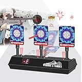 Spiellicht und Soundeffekte - Wenn Sie auf das Ziel treffen, blinkt das Licht und es wird von einem simulierten Schießgeräusch und dem Klang von Glasbruch begleitet. Diese Lichter und Töne verbessern die Atmosphäre des Spiels und tragen zum Schießerlebnis der Teilnehmer bei. Muss mit 3 AA-Batterien betrieben werden (NICHT INBEGRIFFEN). Nach der Installation können Sie lange mit diesem Ziel spielen, und dank seiner niedrigen Kosten können Sie mehr Spaß daran haben.