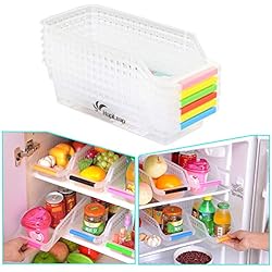 HapiLeap Réfrigérateur Organiseur de Rangement Durable Fruits Panier de Cuisine à Manche Collecteur Support Panier Boîte (6Pcs)