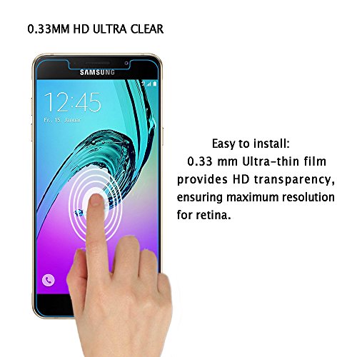 Samsung Galaxy A5 2016 Panzerglas Schutzfolie, [2 Stück] Hi-Luck 0.33mm Premium Ultra-Klar Glasfolie Displayschutzfolie Schutzglas für Samsung Galaxy A5 2016 (9H, Anti-Kratzer, Blasen-frei) - 2