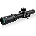 FOCUHUNTER Rifle Scope 1.5-6X24mm Airsoft Scope Illuminated Red/Green Reticles Sniper Gun Scope with Weaver/Picatinny Rail Mounts for Outdoors Hunting