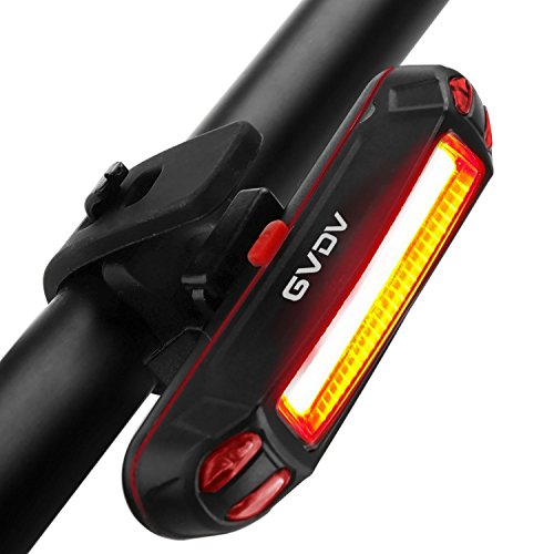 GVDV Fahrrad Rücklicht Intelligent LED wasserdichte Rücklicht, USB aufladbare Sport Fahrradbeleuchtung hinten Fahrrad-Licht, 6-Modus-Optionen
