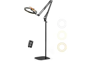 Latest Ring Light Overhead Phone Mount, Evershop Ring Light with Stand and Phone Holder, 10” LED Phone Stand for Recording with Remote Control for Video Recording,Photography,Zoom,Tiktok,YouTube