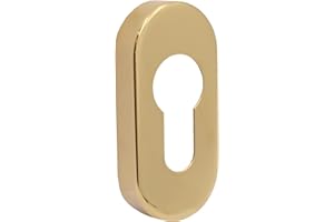 EAI Aufrechte Euro-Rosette, ovale Schlüssellochabdeckung, PVD-Messing, 1 Stück