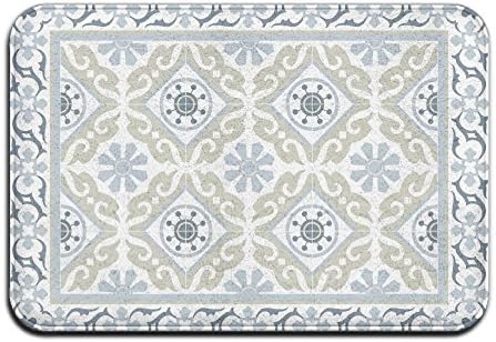 SWODHCNB Moroccan Trellis Made To Measure Decorate Coral Velvet Outdoor 15.7'' W?23.6'' L Fastness Rectangular Door Mats Door Mat