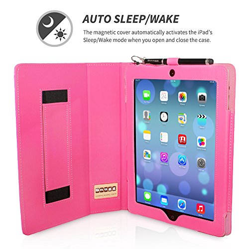 iPad 4 und 3 Hülle (Pink), Snugg – Smart Case mit lebenslanger Garantie + Sleep / Wake Funktion - 3
